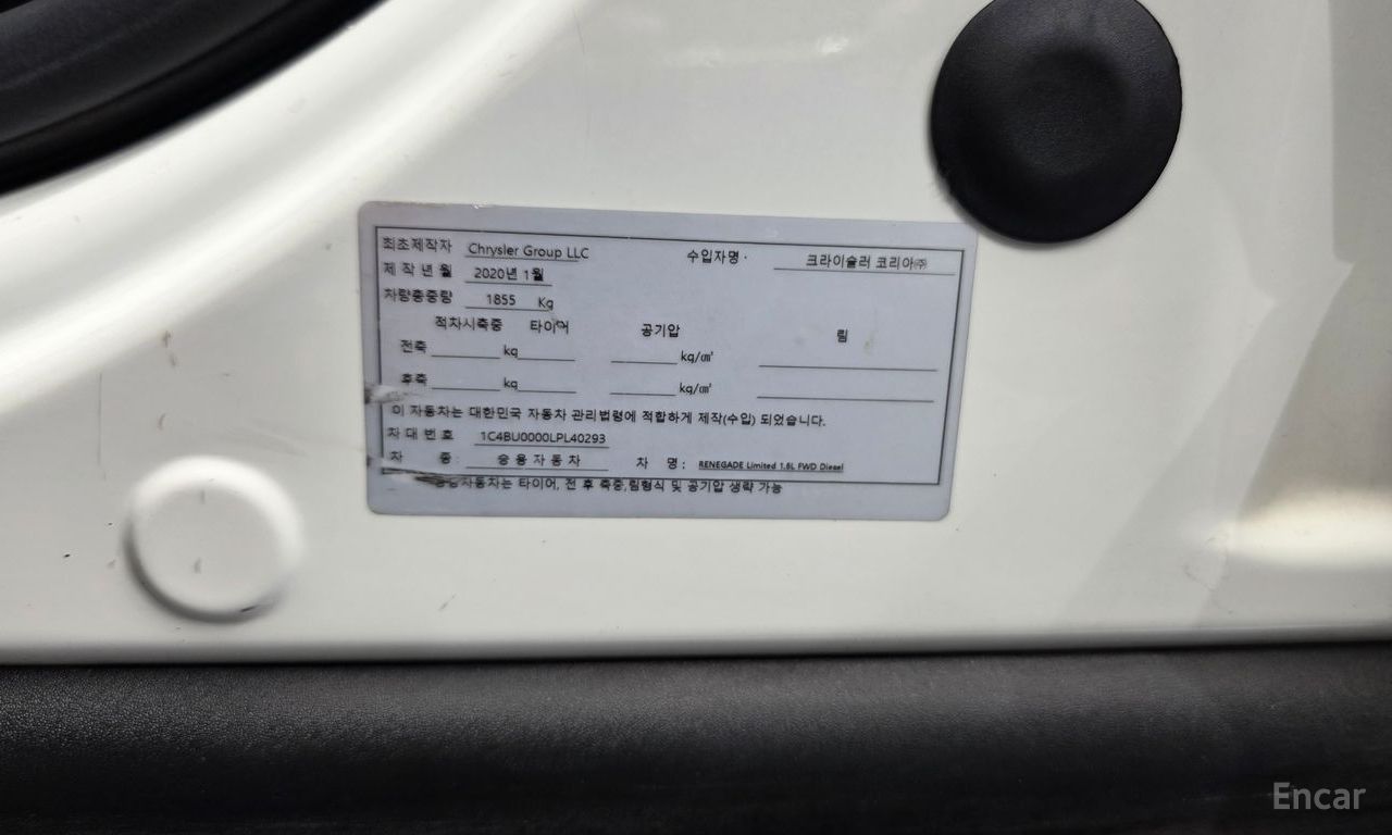 Jeep Renegade 1.6 Diesel Limited 2020